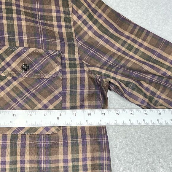 Vintage Lauren Ralph Lauren Plaid Tartan Brown Long Sleeve Shirt Women’s Size XL - Picture 4 of 10